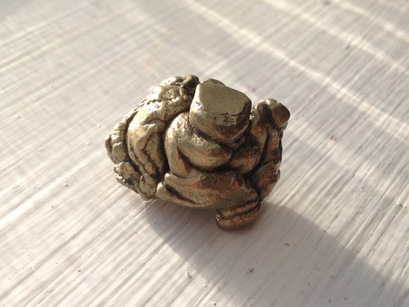 Small pyrite fossilized faeces (golden blob of poop)